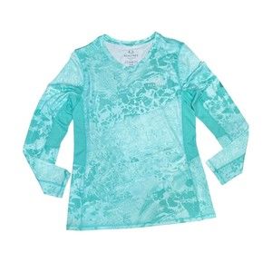 Realtree Fishing Women's Long Sleeve Shirt Size Small Color Aqua‎